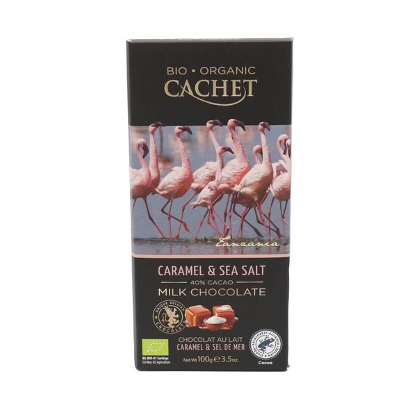 Cachet BIO-Vollmilchschokolade  40% - Karamell & Meersalz, 100 g