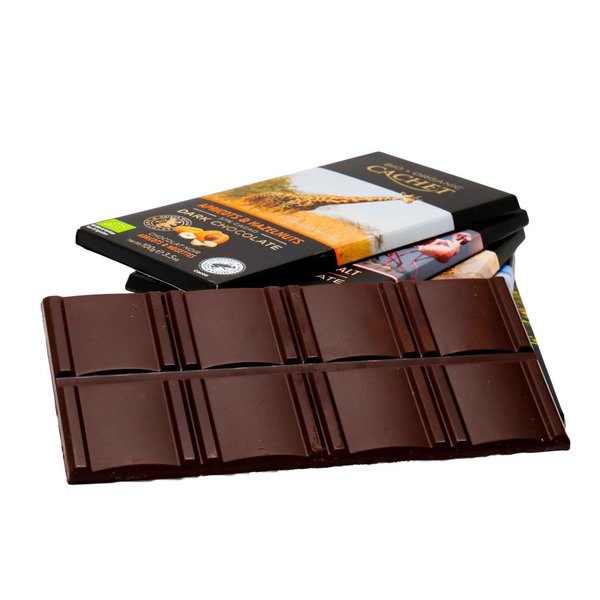 Cachet BIO-Zartbitterschokolade  57% -  Aprikose & Haselnuss, 100 g