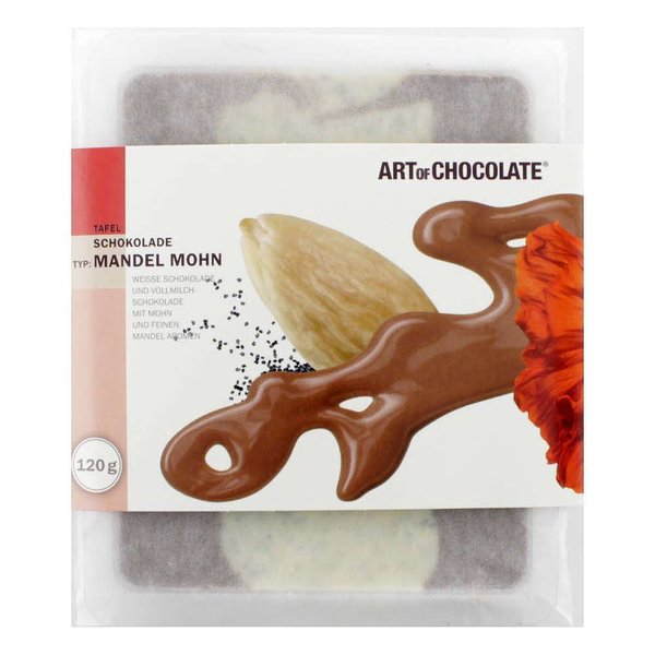Art of Chocolate-Mandel Mohn, 120 g Tafel